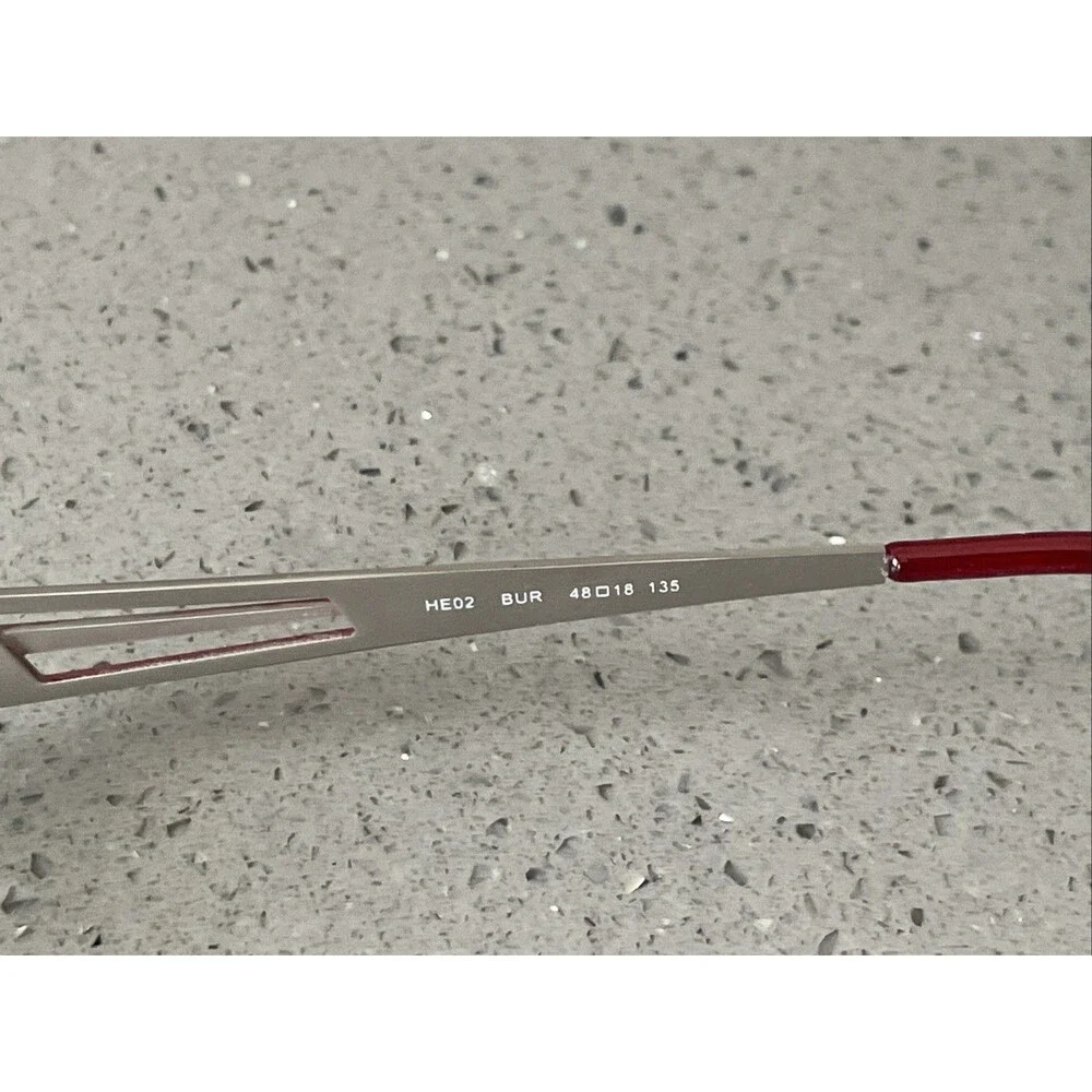 Caravaggio Half Rim Eyeglasses Frames ONLY 48-18-135 Red Metal BUR HE02
